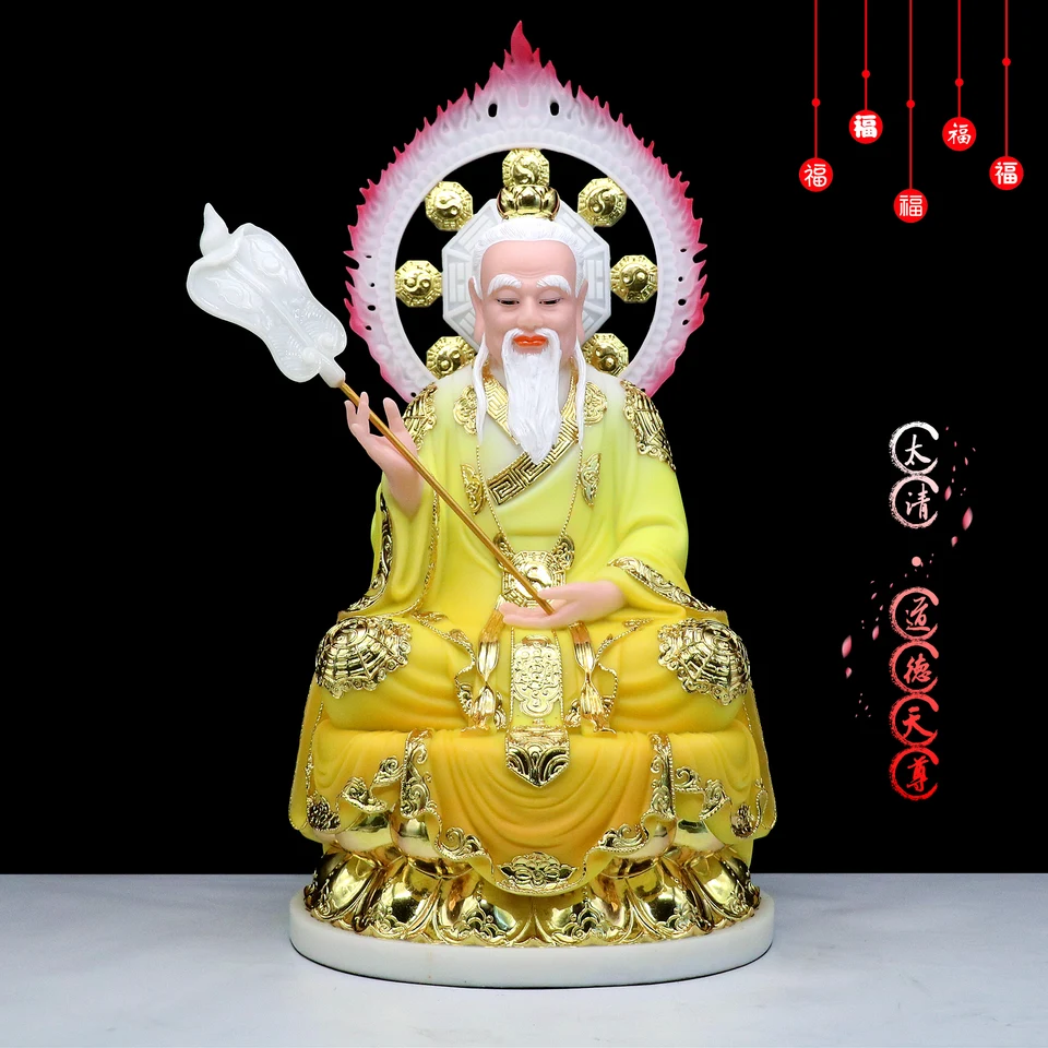 Ázijský taoizmus domáci rodinný chrám oltár uctievanie víla Zu Shi Tai Shang Lao Jun God Gilding Jade Buddha Feng Shui Socha