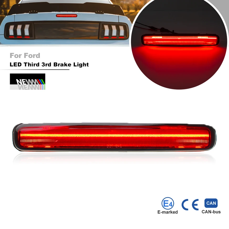 Údené vylepšené LED tretia výmena tretieho brzdového svetla pre Ford Mustang Gen5 S197 I 2005-2009