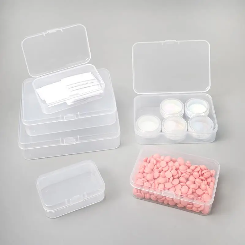 Úložná skrinka priesvitná plastová boxová obalená skrinka na obdĺžnikový box Dustodolný vodotesný odolný multifunkčný silné mini boxy