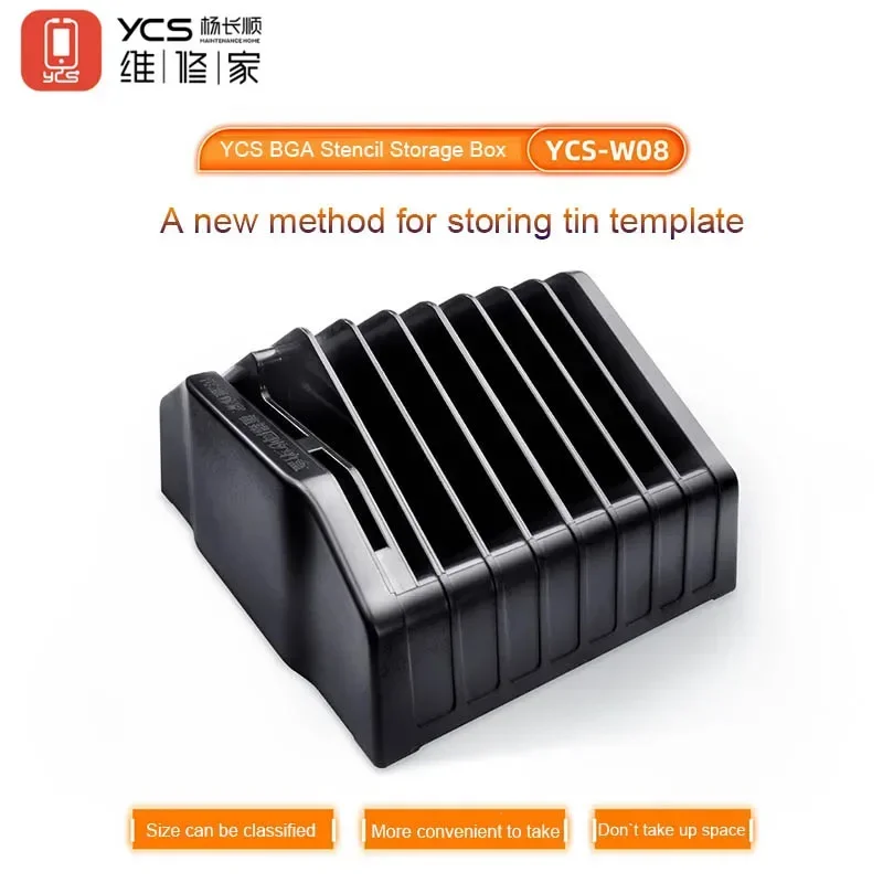 Úložný box YCS-W08 Stencil Storage Box pre mobilný telefón IC čip rekrementu Pohodlie a rýchly prístup k plastike plechovky