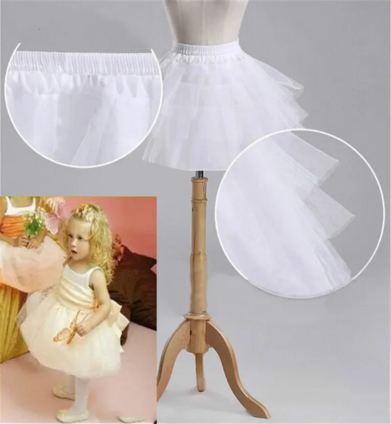 Úplne nové deti Petticoats pre formálne/kvetinové dievčatá šaty 3 vrstvy bez obrus krátke Crinoline Dievčatá/deti/detské spodné dotierky