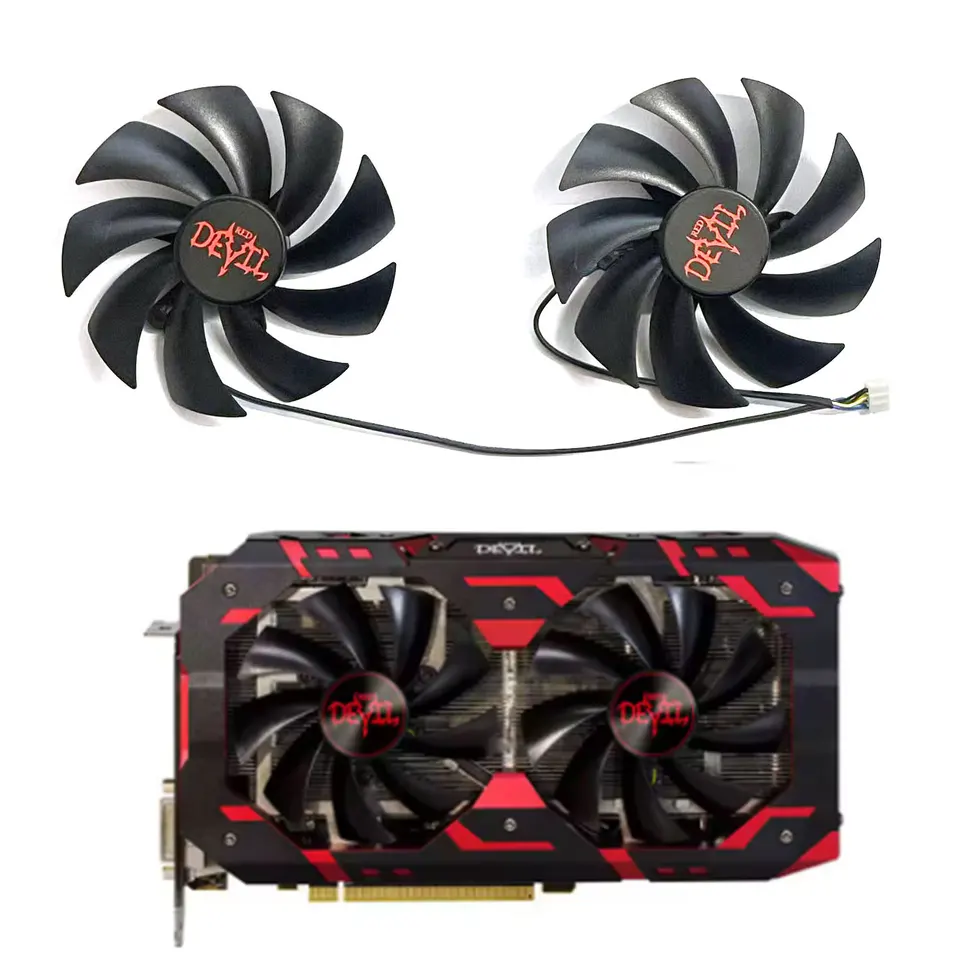 Úplne nový 95 mm RX580 590 GPU Fan PLD10015B12H PLD10010S12HH pre PowerColor Dataland Radeon RX 580 590 Výmena grafickej karty