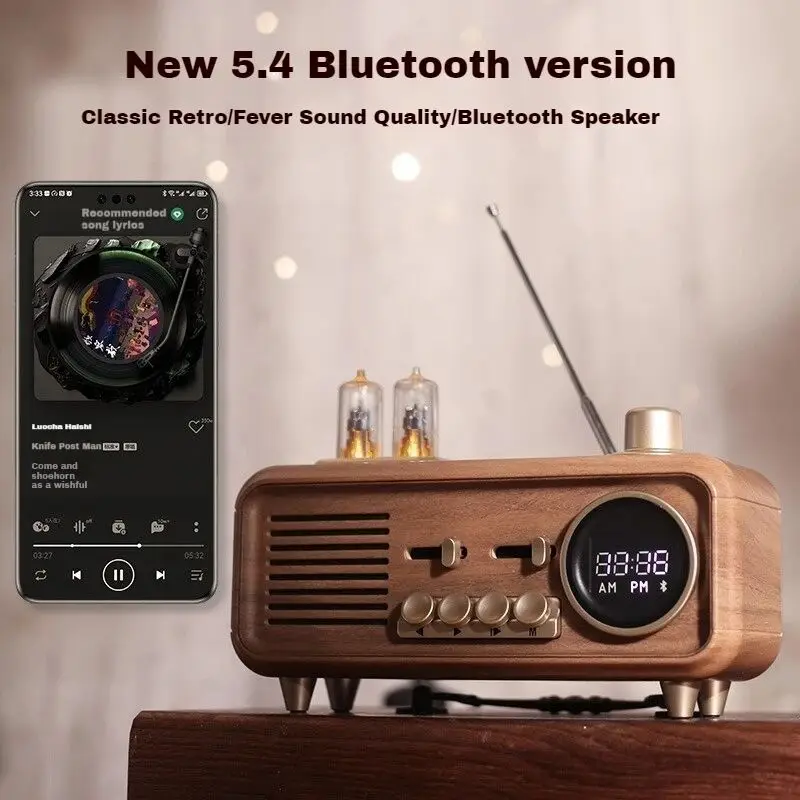 Úplne nový AS32 Vysoko kvalitný reproduktor Bluetooth Retro prenosný bezdrôtový zvukový box MP3 prehrávač Malé vinobranie rádio FM Nabíjateľné