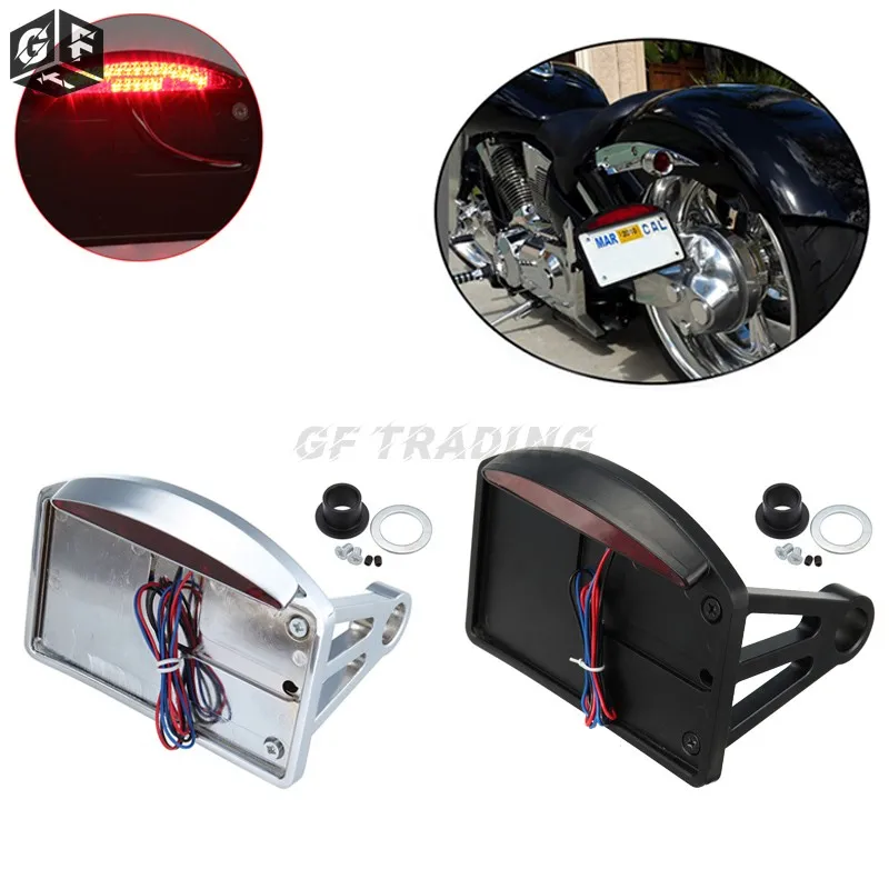 Úplne nový hliníkový hliníkový držiak na bočné držiak na bočnú značku LED braket braket pre brakce pre Harley Customs Choppers čierny