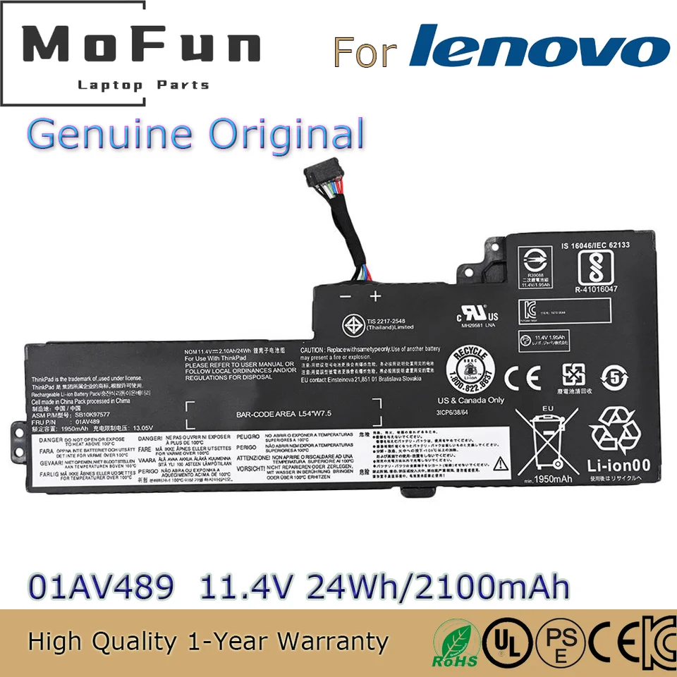 Úplne nový originál 01AV489 11.4V 24WH NAPOHLATNÝ batériu pre Lenovo ThinkPad T470 T480 01AV421 01AV419