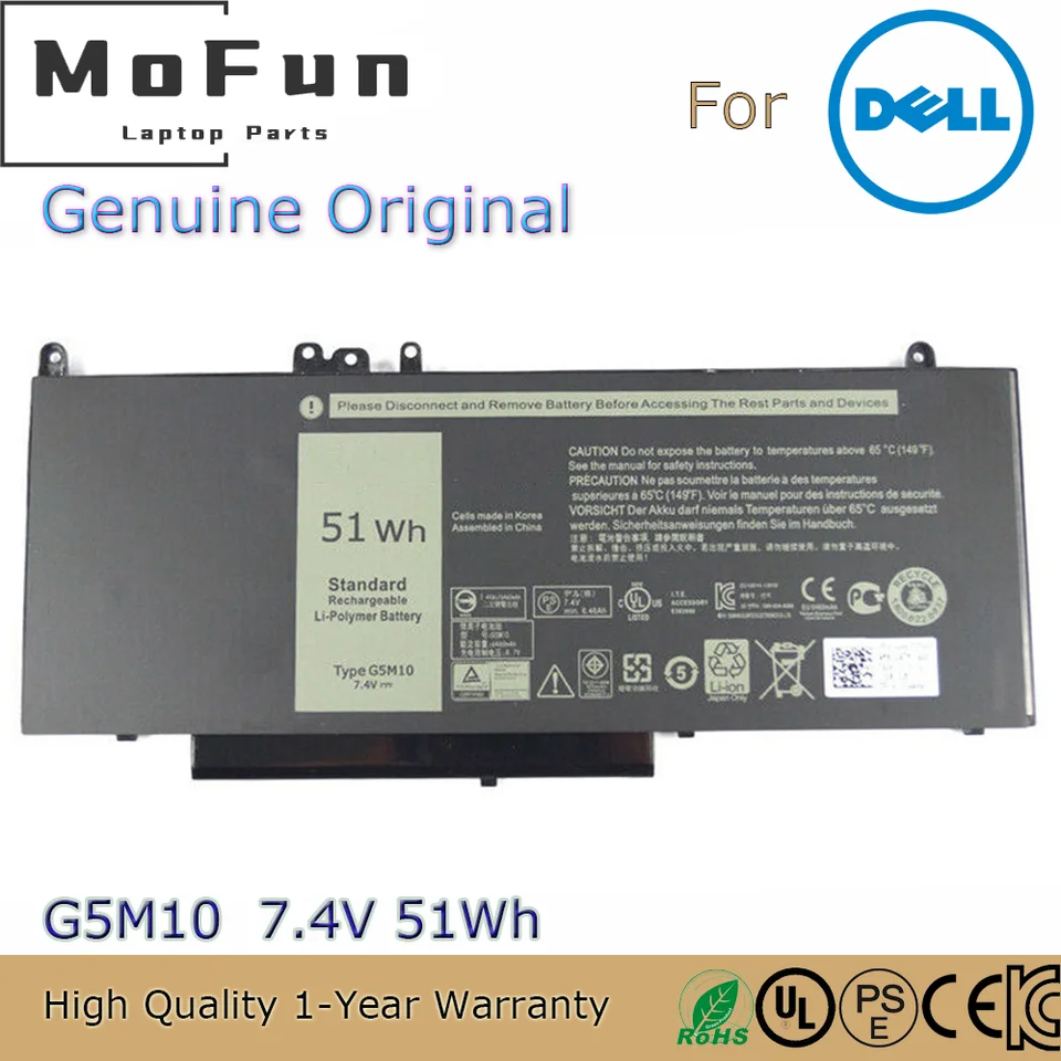 Úplne nový originálny G5M10 7.4V 51WH NAPOHLATNÝ batériu pre Dell Latitude 3160 E5250 E5450 E5550 WYJC2 8V5GX