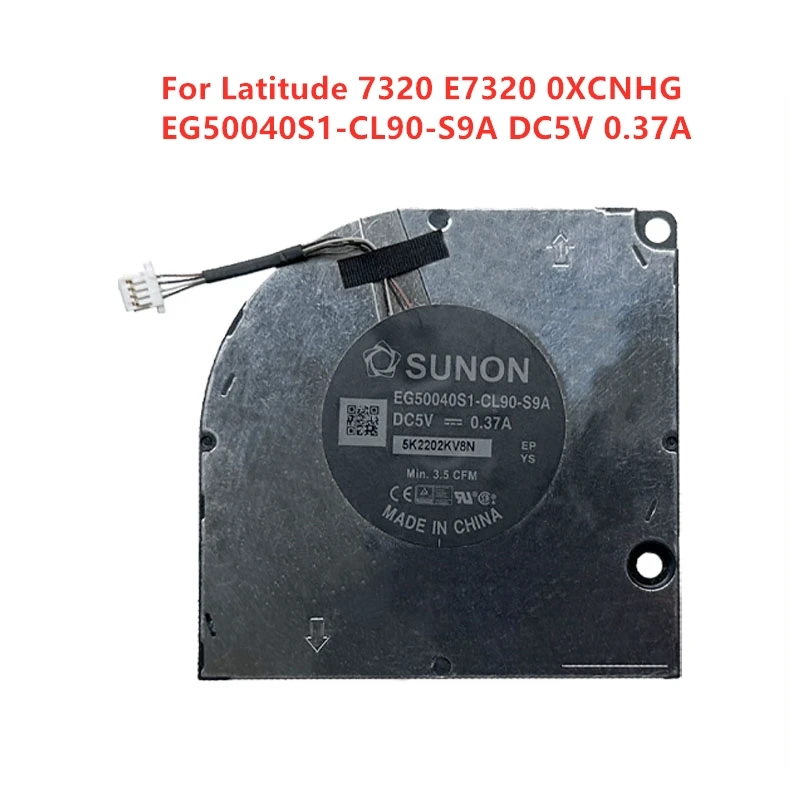 Úplne nový originálny notebook CPU GPU chladiaci ventilátor pre Dell Latitude 7320 E7320 0xcnhg EG50040S1-Cl90-S9A DC5V 0,37A