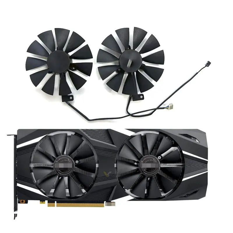 Úplne nový pre ASUS GeForce RTX2060 2070 2080 8 GB Dual OC Grafická karta Náhradný ventilátor FDC10U12S9-C T129215SU