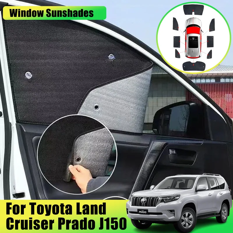 Úplné krytie automobilov Sunshades for Toyota Land Cruiser Prado LC150 2010-2019