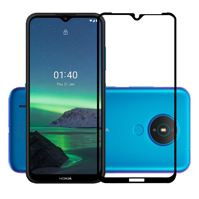 Úplné krytie Plné lepidlo Temperované sklo pre Nokia 1.4 1,3 2.2 2.3 Protect Film Ochranca obrazovky pre Nokia 2.4 6.2 7.2 sklo