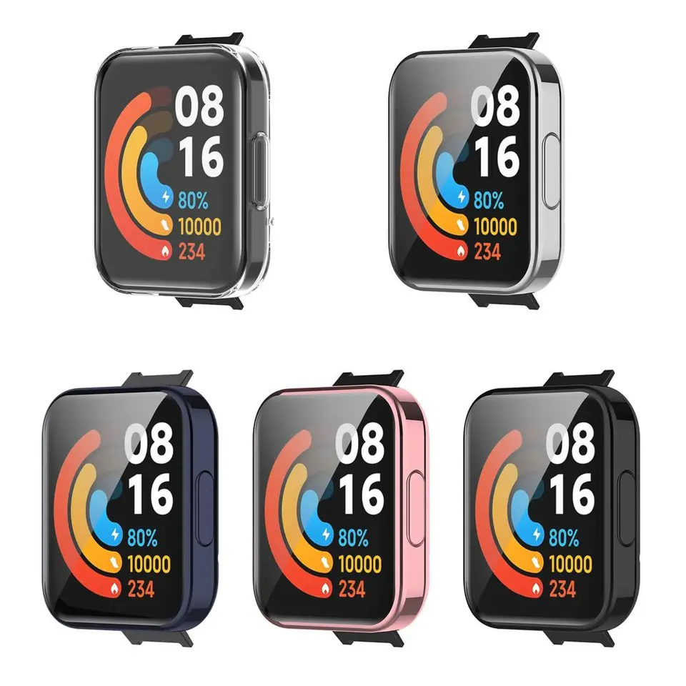 Úplné pokrytie puzdra na chránič obrazovky TPU pre Xiaomi Redmi Watch 2 Lite Smart Watch Plating Ochrana pre Redmi Watch2 Lite