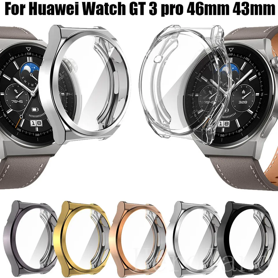 Úplný kryt ochranného puzdra pre Huawei Watch GT 3 Pro 46 mm 43 mm Smartwatch Screen Screent Protector Vymeňte príslušenstvo rámcové puzdro TPU