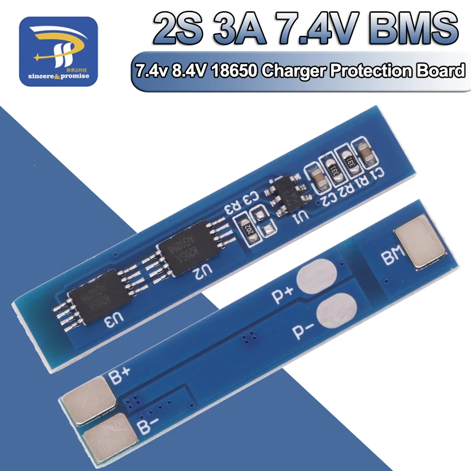 Úprimná litiová batéria 2S 3A Li-Ion 7.4V 8.4V 18650 Nabíjačka na nabíjačku BMS PCM pre Li-Ion LiPo batériu Cell Pack