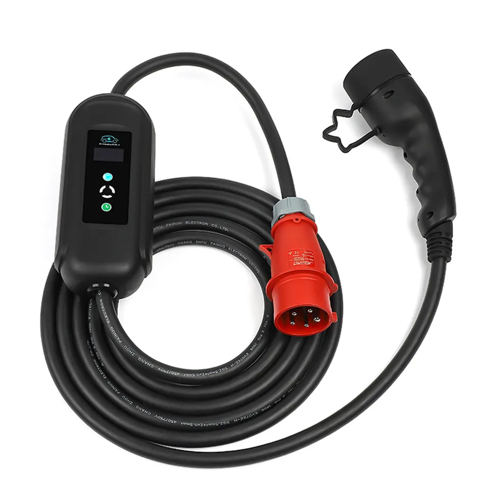 Úroveň 2 EV nabíjačka typu 2 16A 11KW 3PHASE IEC 62196-2 CEE Plug EVSE pre nabíjačku elektrických vozidiel 10 metrov 7 metrov