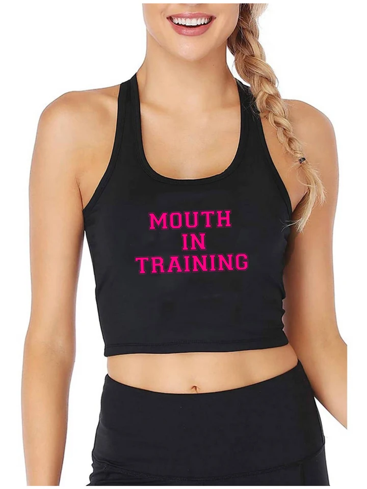Ústa v tréningovom tlači dizajn bavlna sexy fit plodina Top hotwife Humor Humor Funtation Style Tank Tops Swinger Naughty Camisole