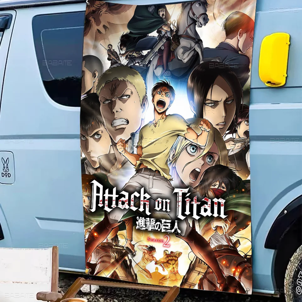Útok na Titan Anime DIY Vlajka pre rodinnú skupinu Photo obývacia izba Domov internát