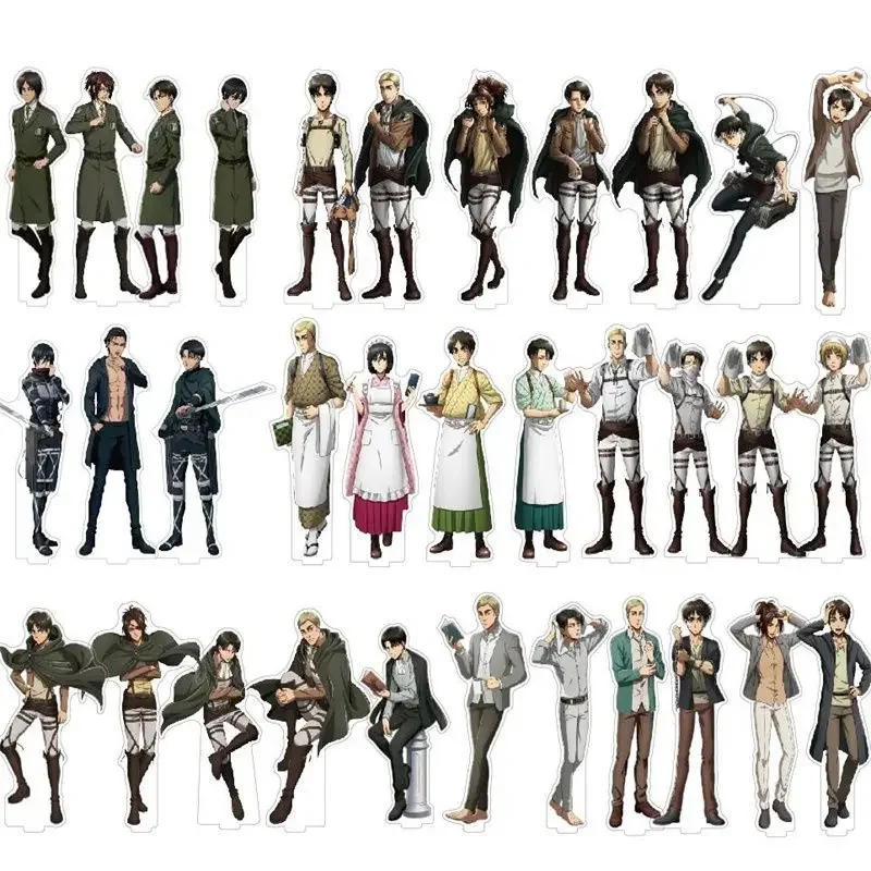 Útok na Titan Anime Hange Zoe Levi Mikasa Ackerman Eren Armin Acryl Stánok Erwin Action Figure PVC Model