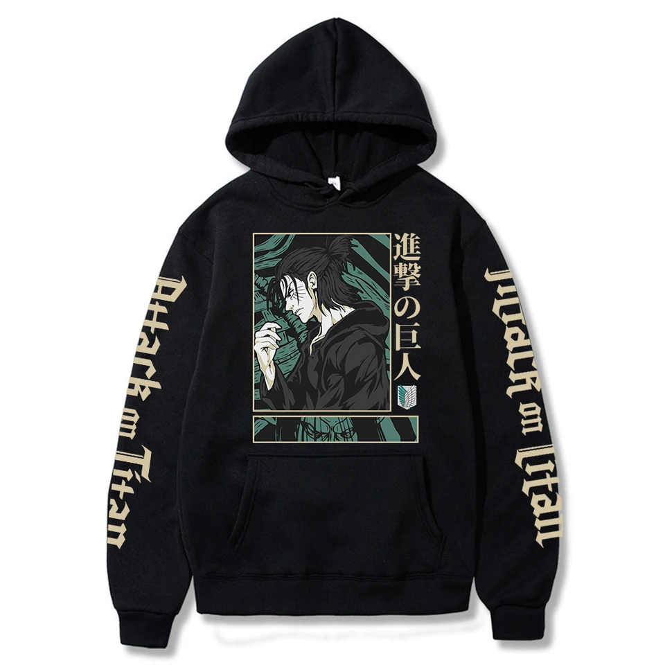 Útok na Titan Anime Hoodies Shingeki no Kyojin Cool Giantization Eren Jaeger unisex s dlhým rukávom karikatúry harajuku mikiny