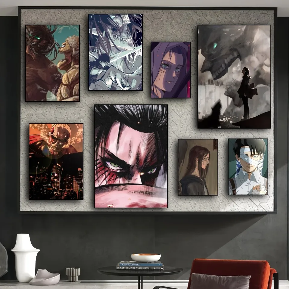 Útok na Titan Anime Plagát výtlačky nástenných nálepiek Nálepky Obývacia izba Domáca dekorácia