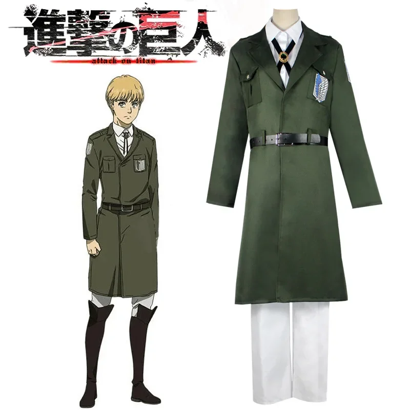 Útok na Titan Cosplay Anime Season 4 Scout Pluk Eren Jager Armin Arler Arlert Navy Green Green Bunda Halloween kostýmy pre ženy