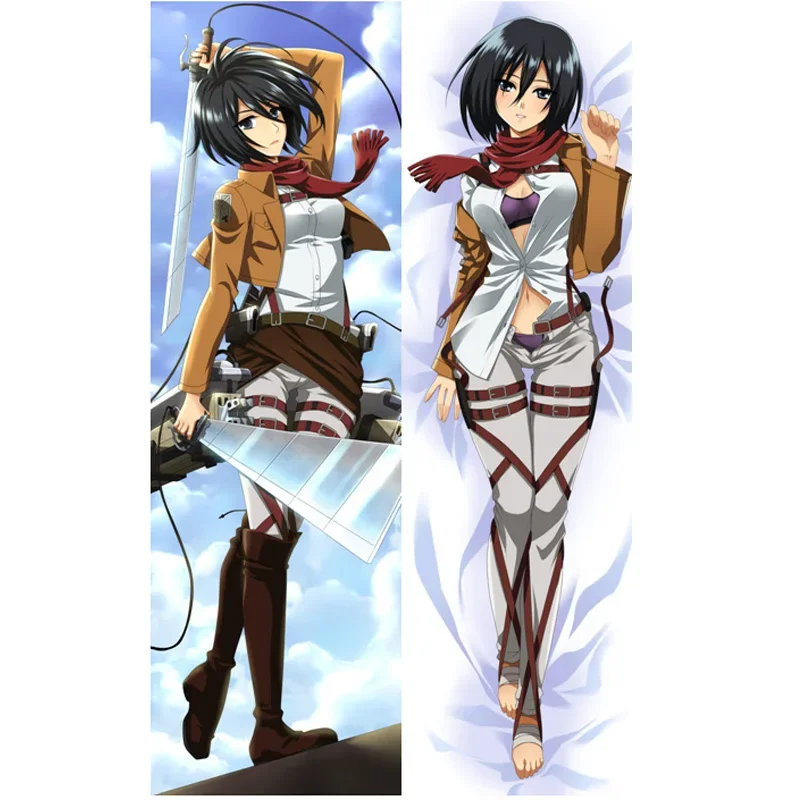 Útok na Titan Pillowcase Ackerman Mikasa Anime Body Waifu vankúš vankúš po šírke no Kyojin dakimakura dekoratívny vankúš Otaku