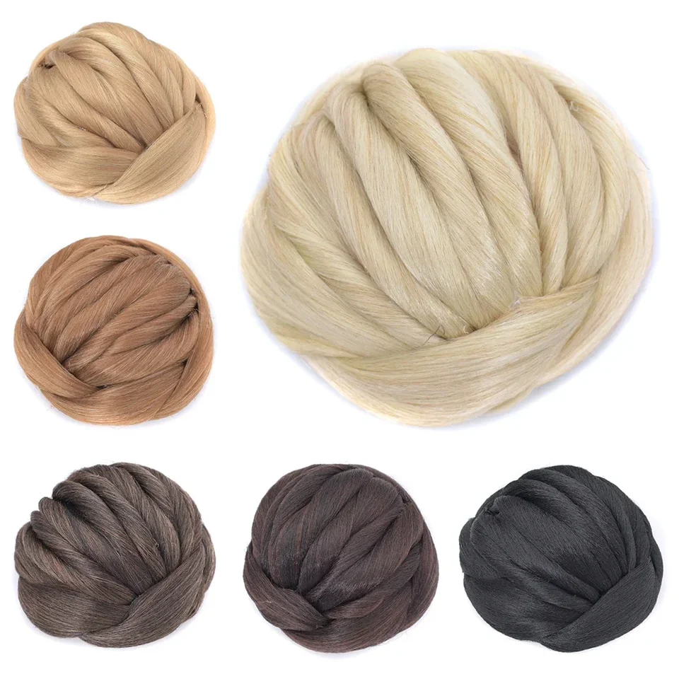 Účesy opletené chignon blondínka hnedá falošná vlasová klipová klip Donut Bun kusy kusy scrunchies pre ženy