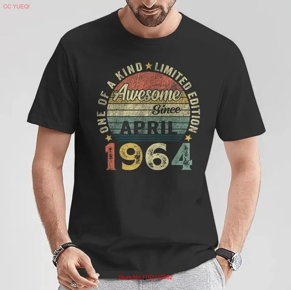 Úžasné od apríla 1964 Vintage 60. narodeninové mužské tričko, 60. darček k narodeninám