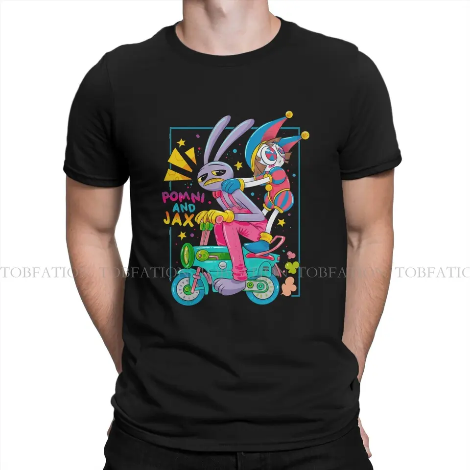Úžasný digitálny cirkus Pomni a Jax T tričko Harajuku Teenager Grafické vysoko kvalitné tričko Loose Crewneck Men Tshirts