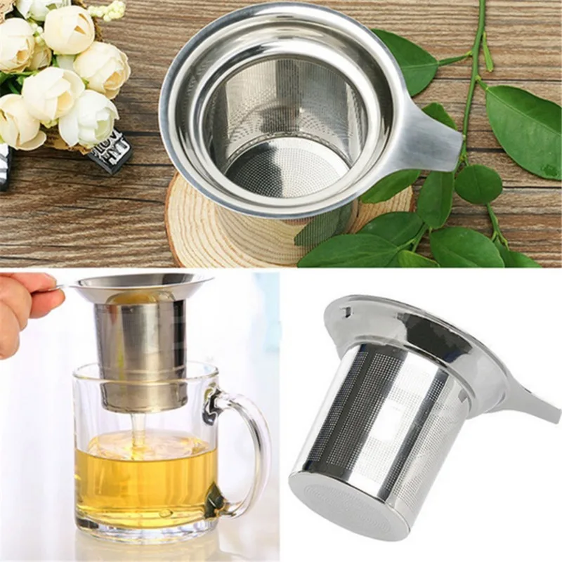 Čajový rukoväť s viacerými štýlmi čajový infuser s jemnou sieťovkou Filter z nehrdzavejúcej ocele Čajové silo šálka šálka zavesenie voľného listového korenia únik 1pc