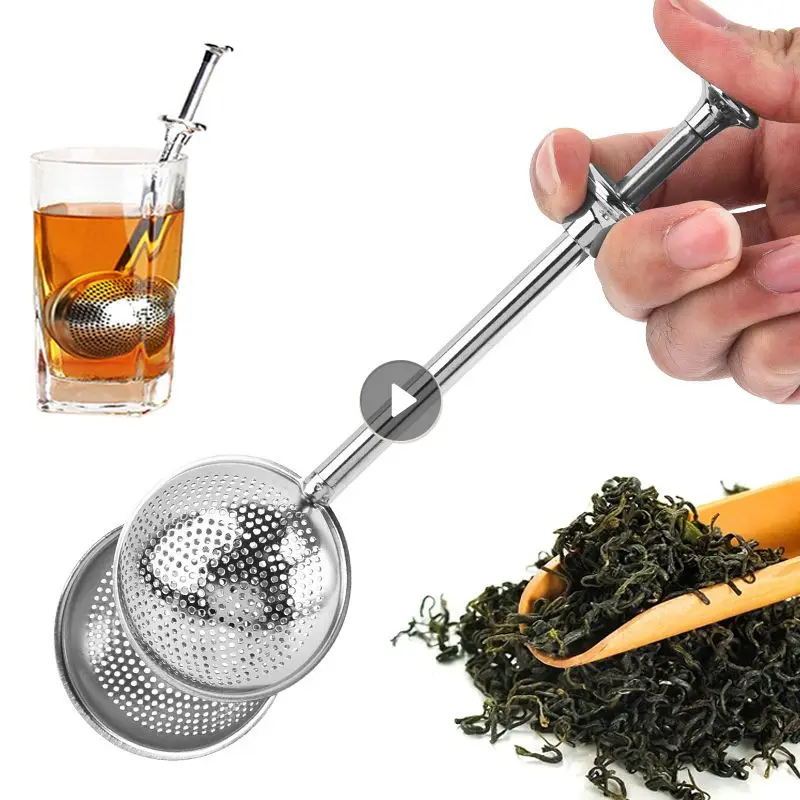 Čajový sit z nehrdzavejúcej ocele Sphere Tea Filter Čajový čaj Kovový čajový vrecko Seive Difuser rukoväte čajovník čajový loptičku
