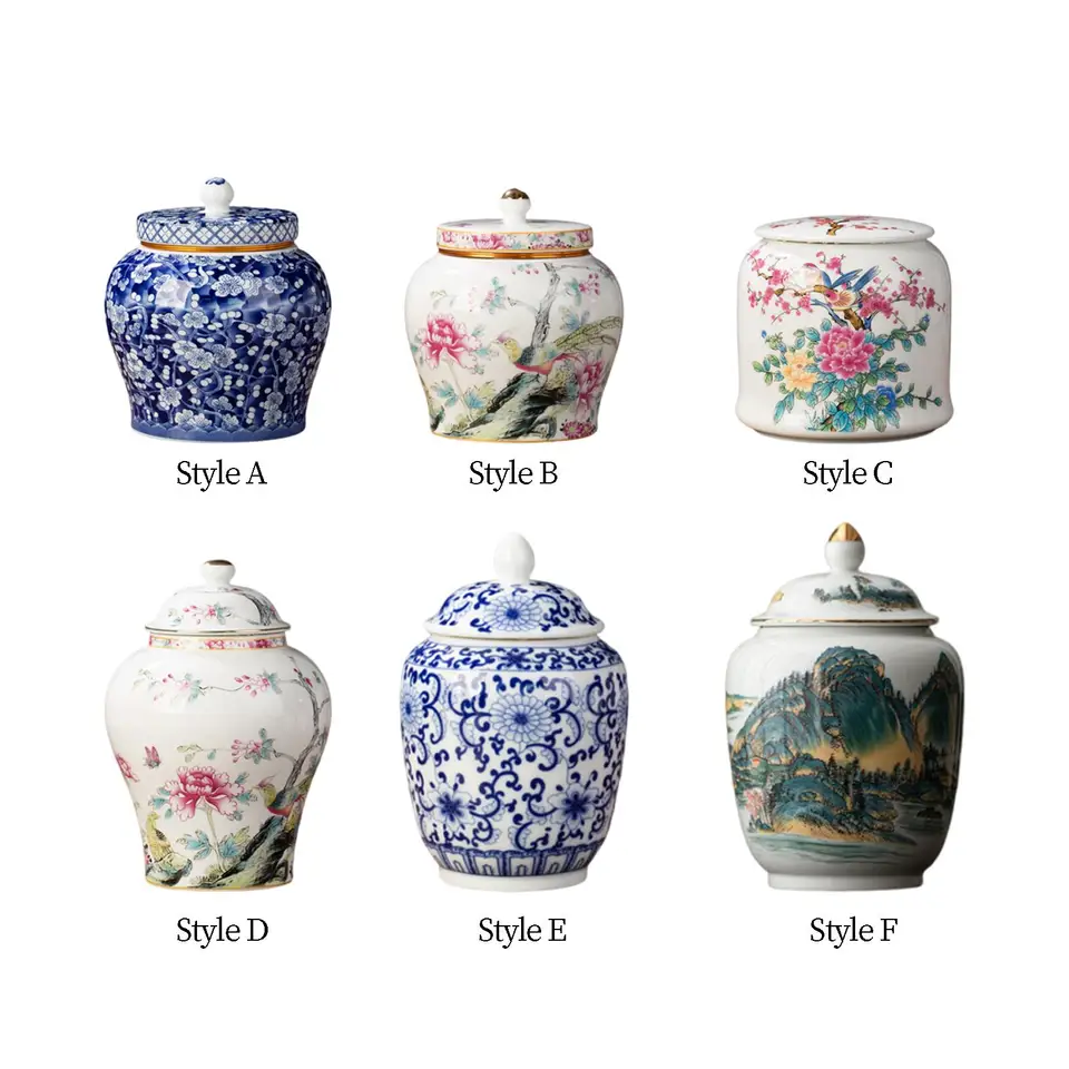Čajový sklad porcelánového čaju Canister zázvorový nádoba na stol