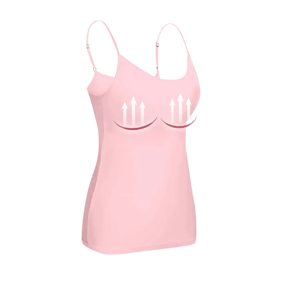 Čalúnená podprsenka Top top Women Modálne špagety Solid Cami Top vesta Žena nastaviteľná vagisole so zabudovanou podprsenkou fitness odev