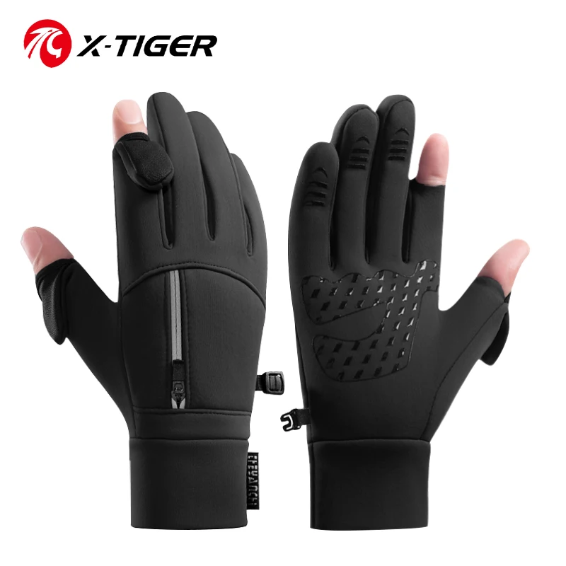 Čalúnené cyklistické rukavice s plným prstom Cycling Cover Cover Flip-Flop Cycling Autumn a Winter Not-Slip Shot-Absorbing Teplé rukavice