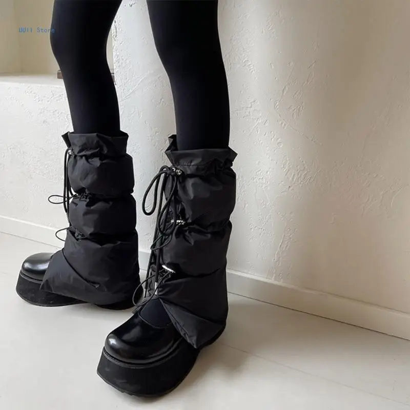 Čalúnené tepelné ohrievače nôh pre teplé ženy Ženy Cold Weather Puffer Puffer Split Boot Covers Cuffs Replacestring Footless dlhé ponožky