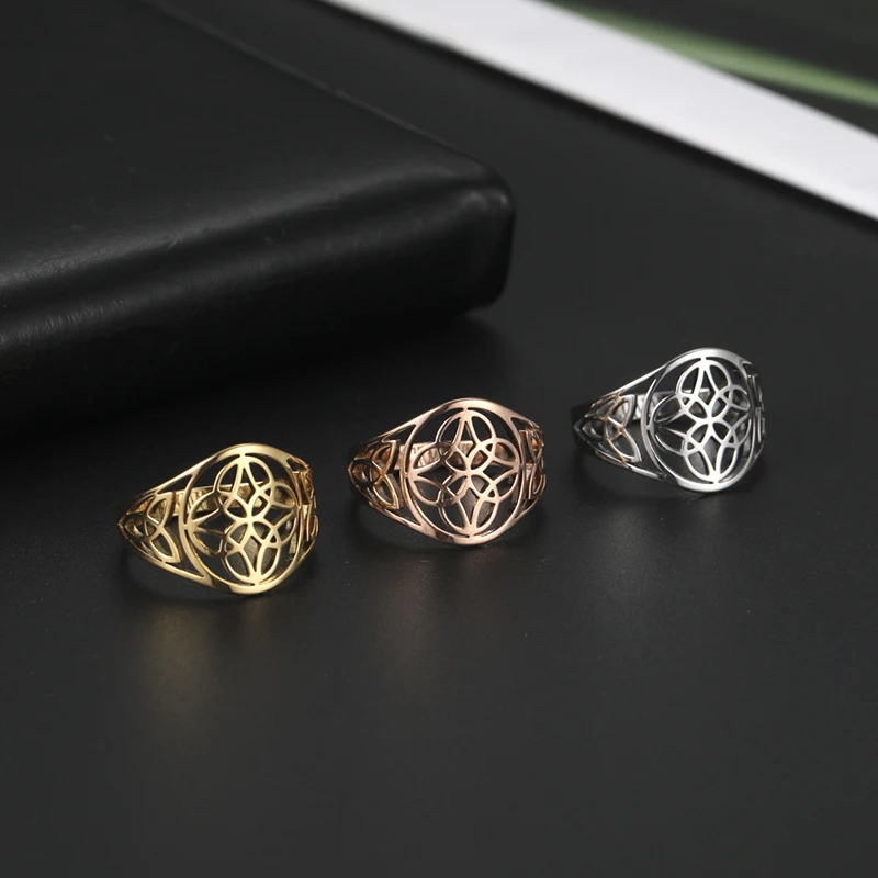 Čarodejníctvo čarodejnícky uzol Dámsky prsteň Vintage Wicca z nehrdzavejúcej ocele Prsteň Amulet Amulet Pár šperky Svadobné darčeky 2023 Nové
