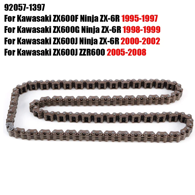 Časový reťazec vačky pre Kawasaki ZX600F ZX600G ZX600J ZX 600F 600G 600J NINja ZX-6R ZX 6R ZX6R ZZR600 ZZR 600 92057-1397