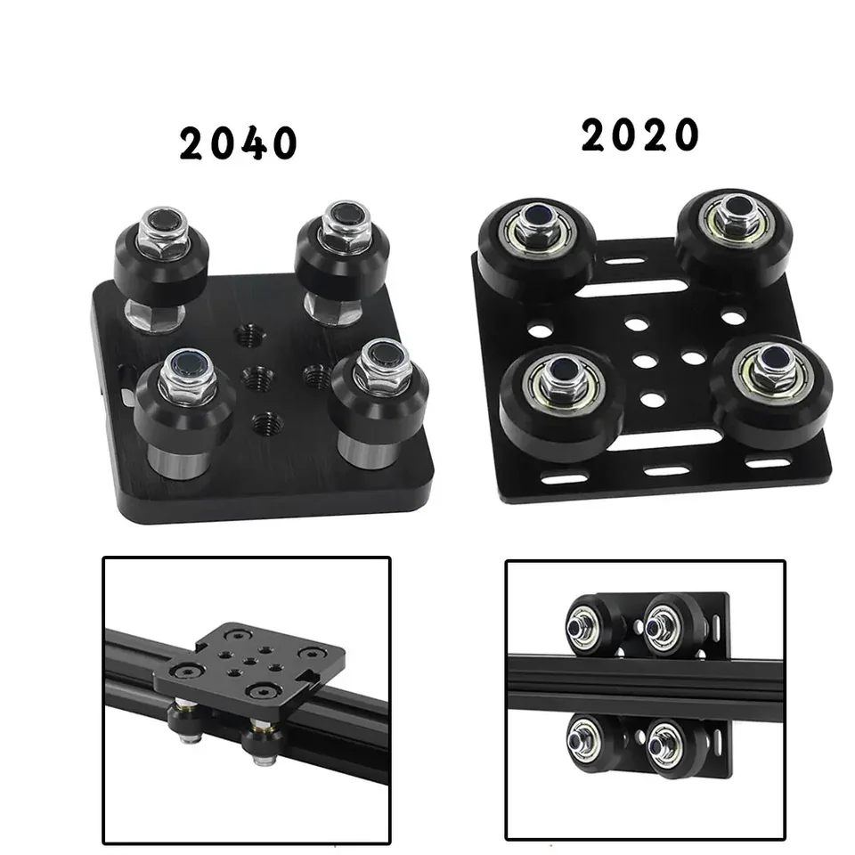 Časti 3D tlačiarne 2020 V-OpenBuildd Wheels V Gantry Plat Set Spravodlivá kladka pre kĺzanie pre kladku pre 2020 /2040 V-slot hliníkových profilov