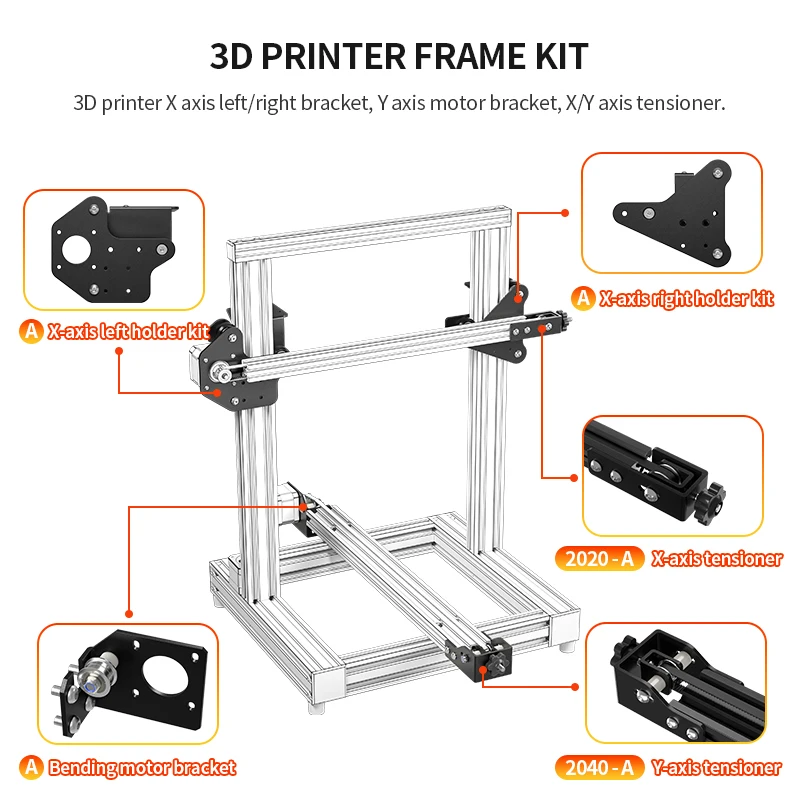 Časti 3D tlačiarne Y/X Axis Motor Držiak držiaka doprava/ľavá x/z-osá predná/zadná doska MONT DOPAT X/Y VYPLATÝ PRE CR-10 ENDER-3