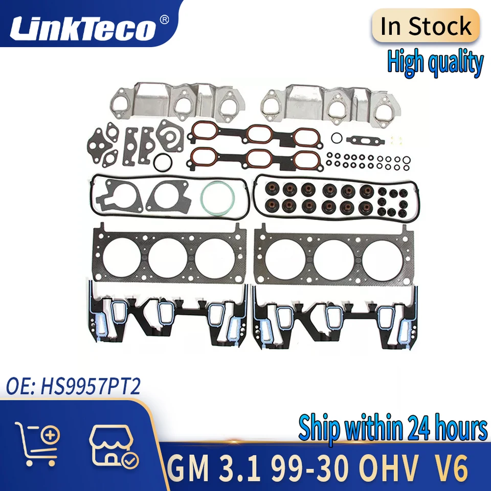 Časti motora úplné tesnenie súpravy 3.1 l Plyn OHV 95-99 pre GM Buick Regal Skylark Chevrolet Malibu Oldsmobile Achieva Pontiac Pontiac