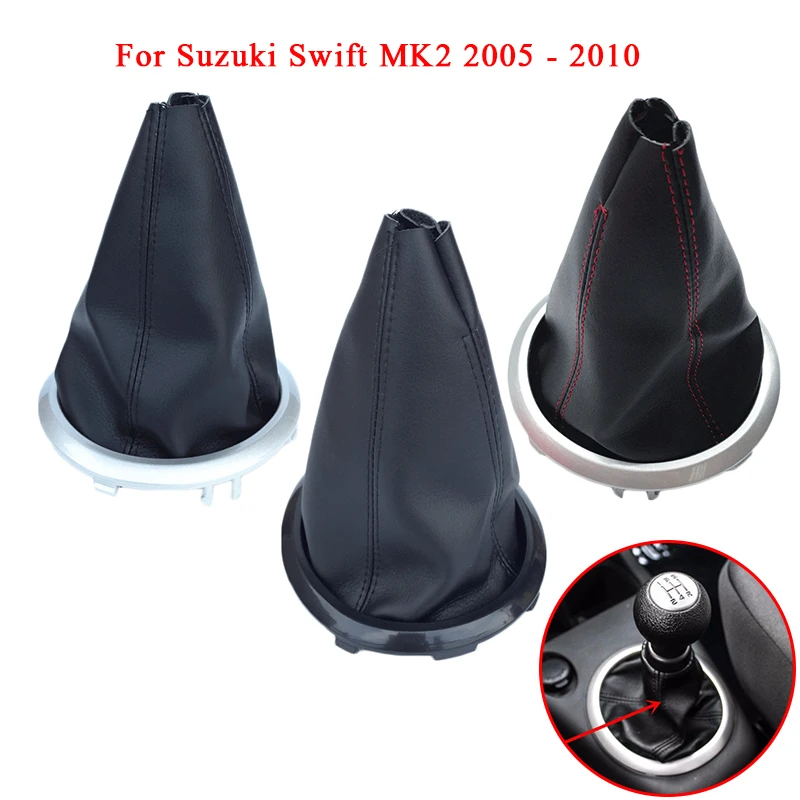 Časti s paličkou pre radenie automobilu pre Suzuki Swift Mk2 2005 - 2010 Gear Shift Gomb Skuster Shifter Gaitor Boot Pu Leather