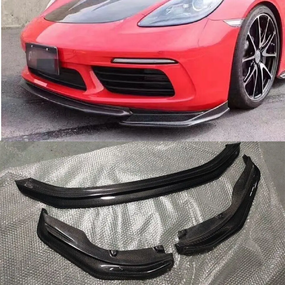Častia spojlera na predné pery na uhlíkových vláknach pre Porsche Cayman 718 982