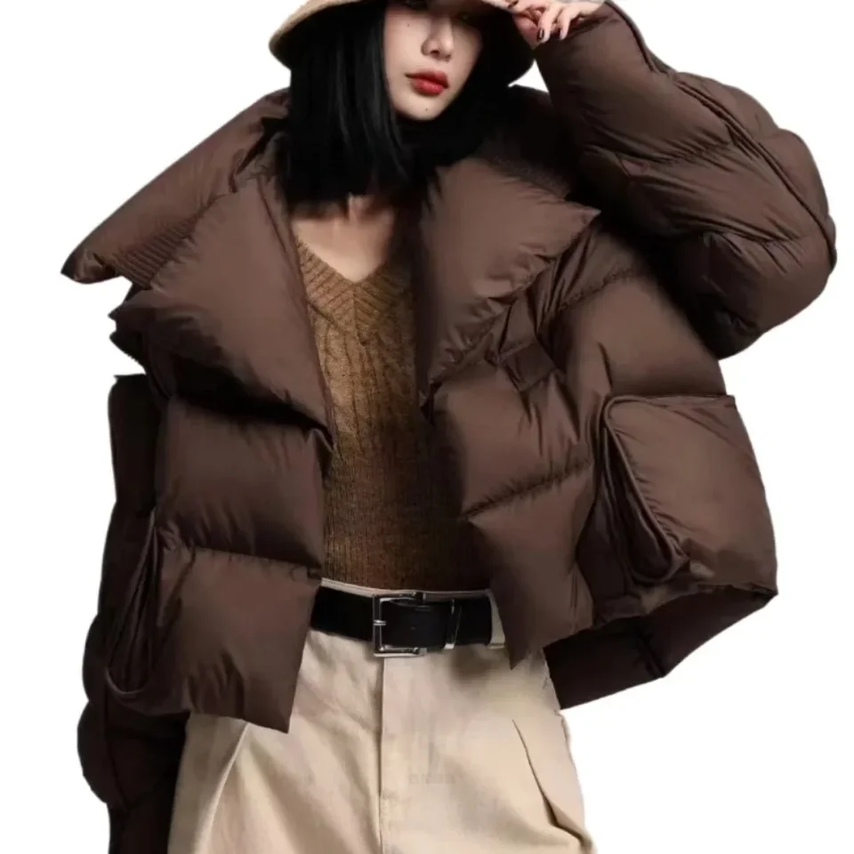Často bunda dole dolu Ženy biely kačica down kabát Ženské streetwear Warm Parkas Odnímateľné rukávy vonkajšie zimné pufer bunda krátke