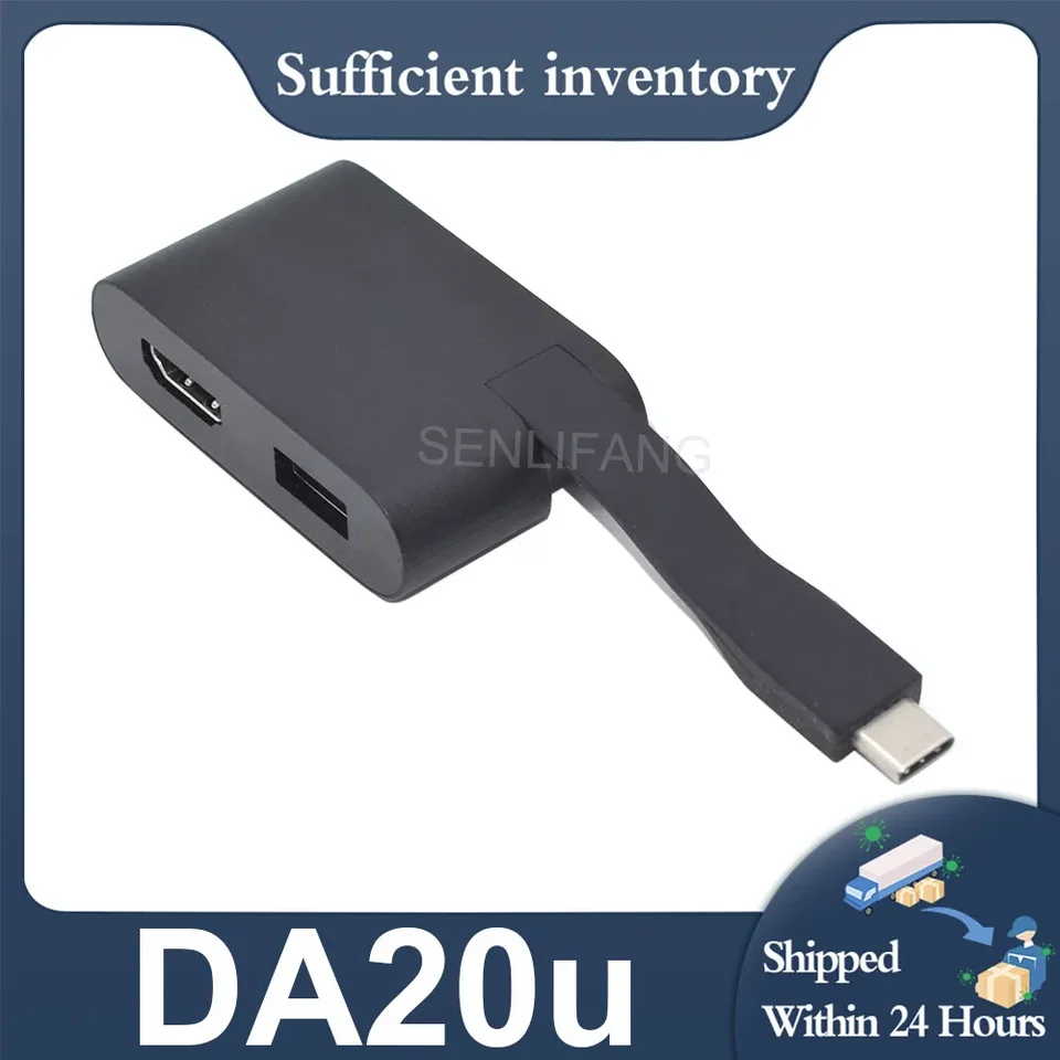 Časť prenosného počítača pre Dell DA20U USB-C až USB-A/HDMI Adapter V1J4H 0V1J4H 5V-3A Prevodník Plug and Play