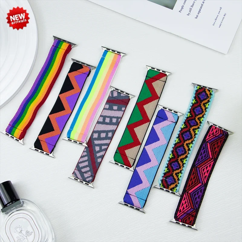 Čechia elastická nylonová sólová slučka pre Apple Watch Band 7 45 mm 38 mm 44 mm pre IWatch Series 6 5 4 Náhradný remienok 41 mm 40 mm 42 mm