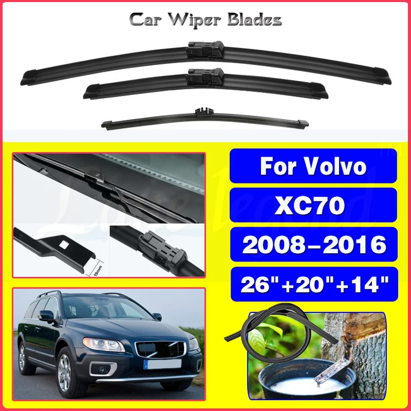 Čelné sklo čelného skla čepele pre čepele pre Volvo XC70 2008 - 2016 Wiper predného zadného okna 2009 2010 2012 2012 2013 2013 2014 2015
