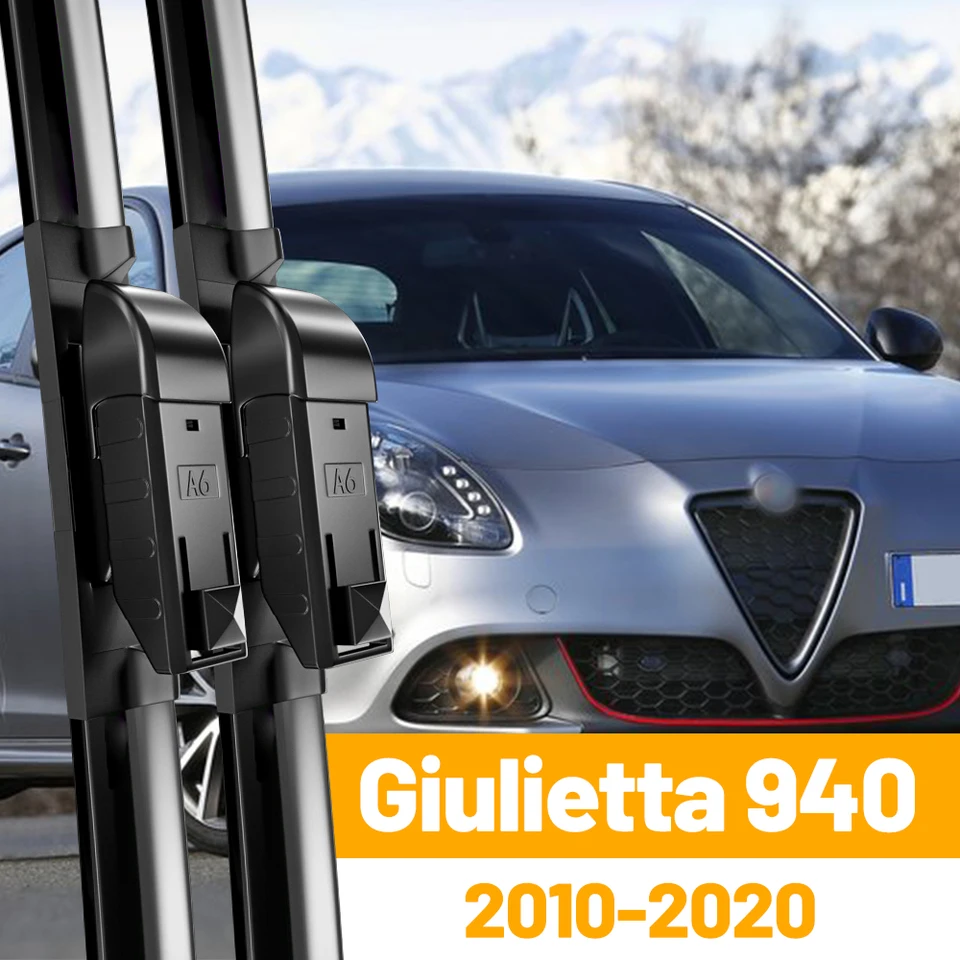 Čepele predného stierača pre Alfa Romeo Giulietta 940 2010 - 2020 2020 Černé sklo okna DeLeyr 24 