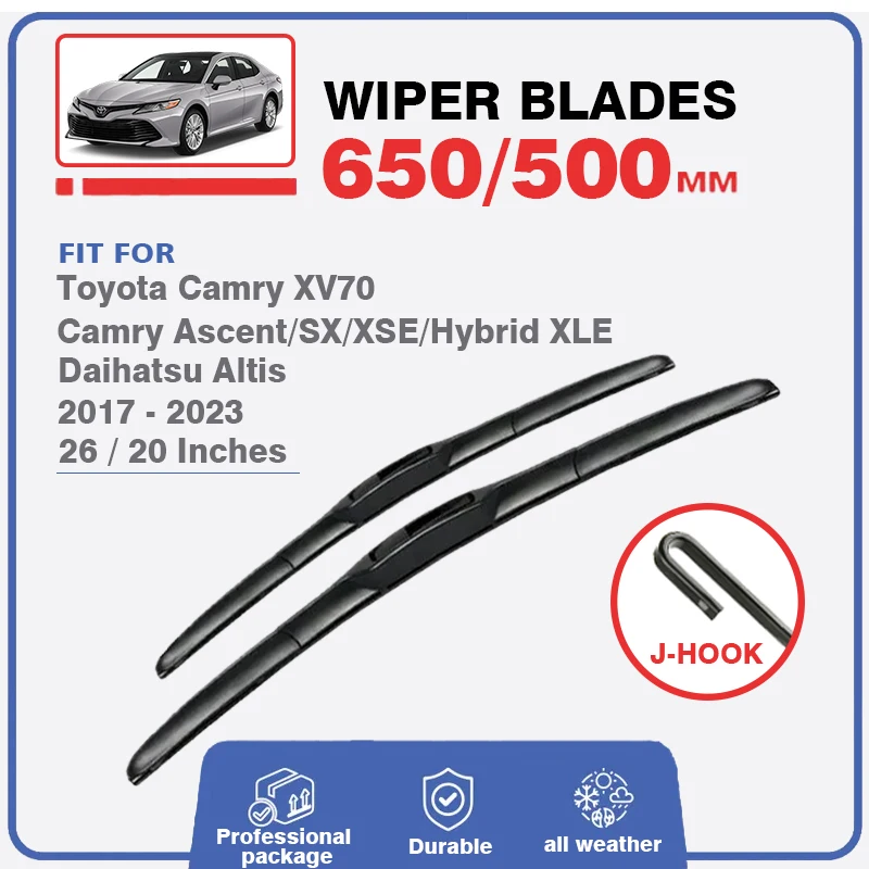 Čepele predného stierača pre Toyota Camry XV70 70 2017 - 2023 Daihatsu Altis Camry Ascent Hybrid Hybrid CAR CAR ČERVO