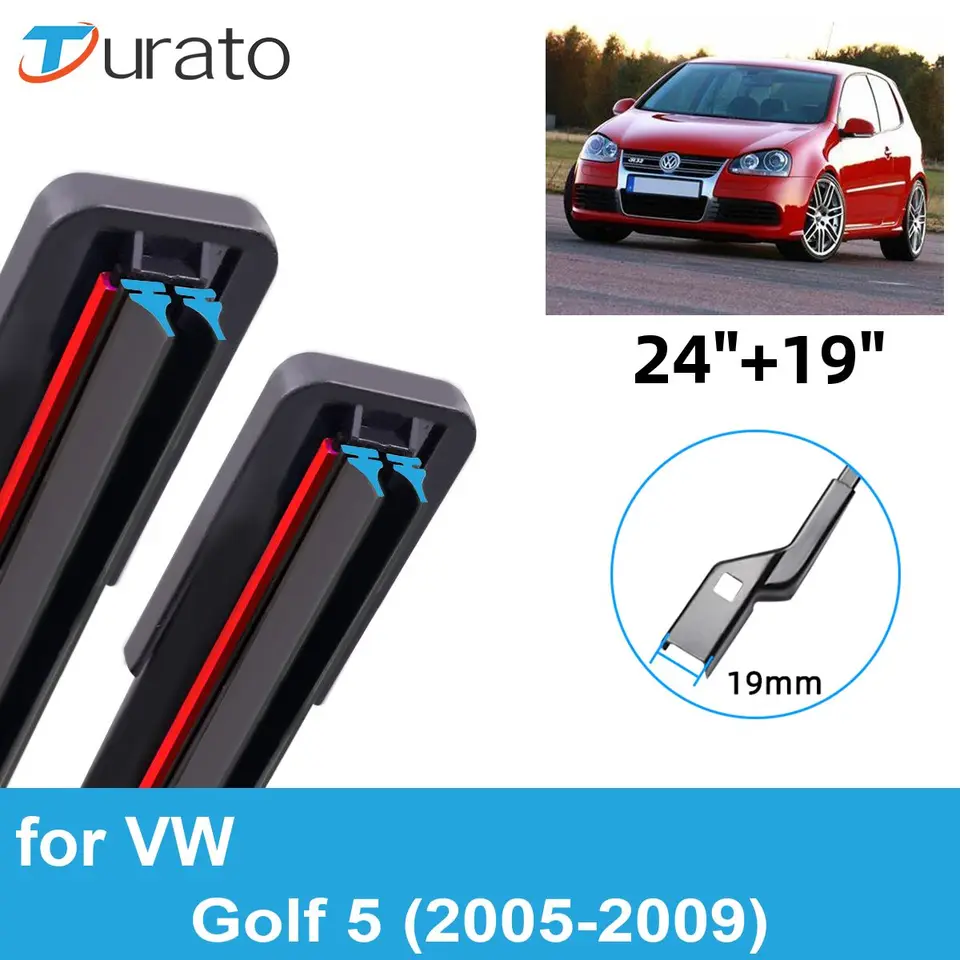 Čepele Wiper 2pcs Car za roky 2005-2009 VW Golf 5 predné čelné sklo čelného skla Dvojitý gumový automobil 2005 2006 2007 2008 2009