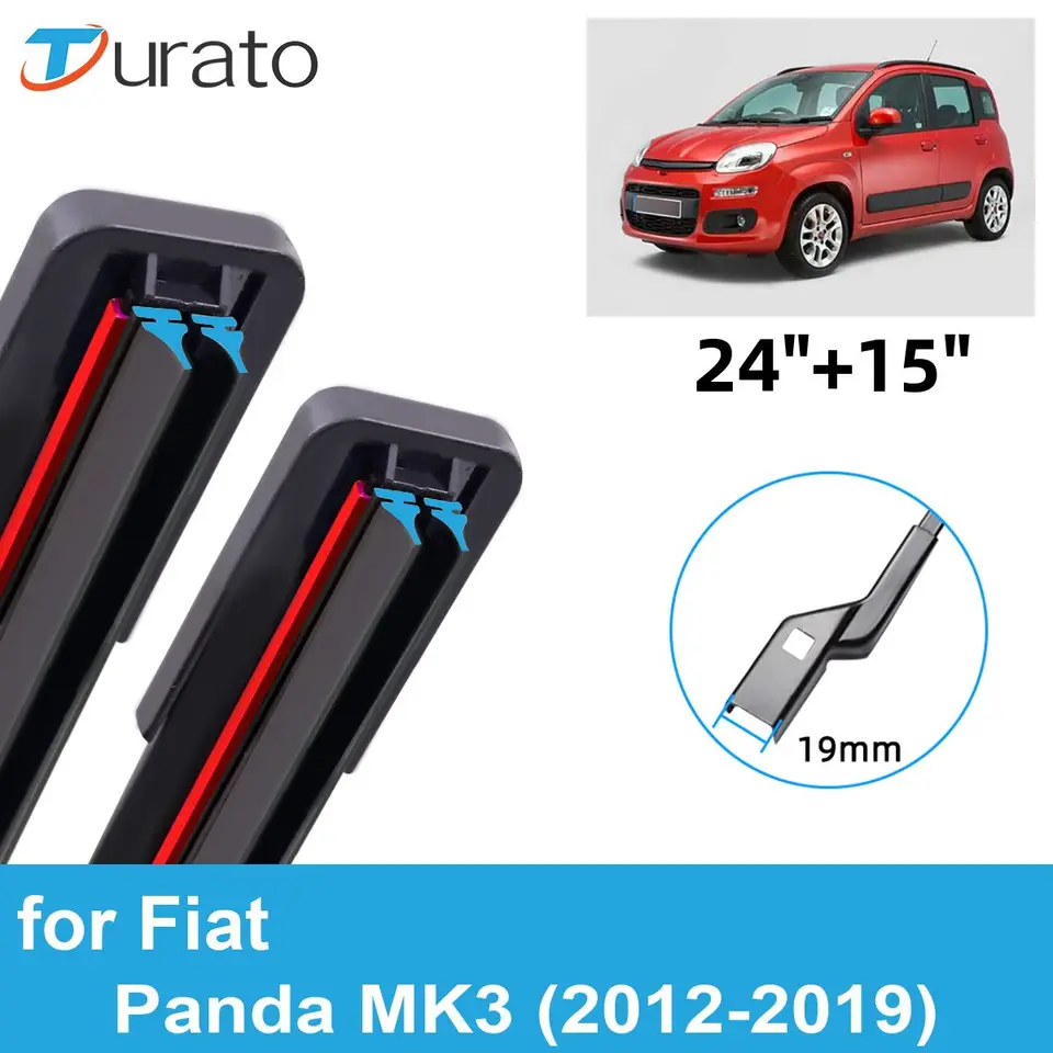 Čepele Wiper 2pcs pre 2012-2019 Fiat Panda MK3 predné čelné sklo čelného skla Double Gumber Autoru 2016 2017 2018 2018 2019