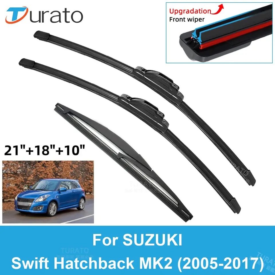 Čepele Wiper 3pcs pre roky 2005-2017 Suzuki Swift MK2 Zadné stierače predného skla dvojité gumové autá Doplnky 2016 2016
